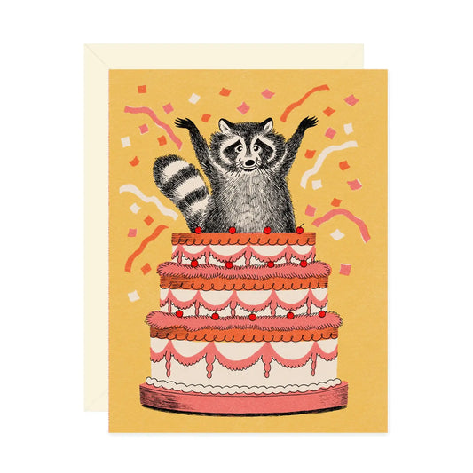 Surprise Raccoon Cake Card