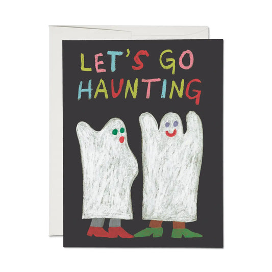 Let's Go Haunting Halloween Greeting Card