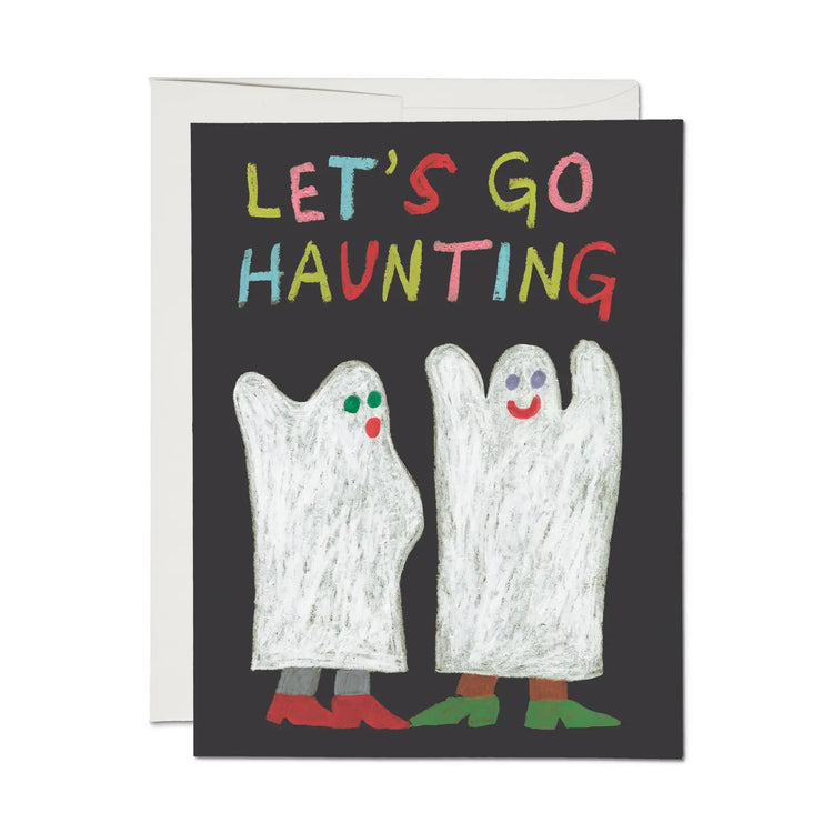 Let's Go Haunting Halloween Greeting Card