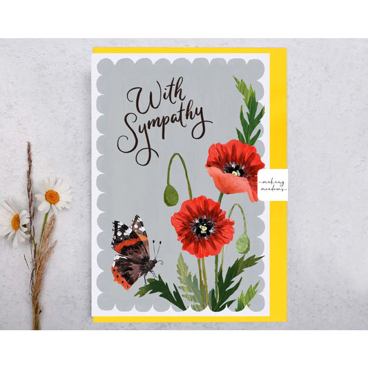 With Sympathy Poppies Greeting Card