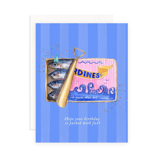 Packed with Fun Sardine Birthday Greeting Card