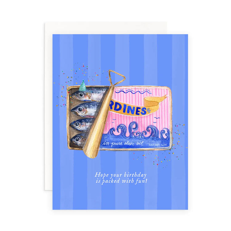 Packed with Fun Sardine Birthday Greeting Card