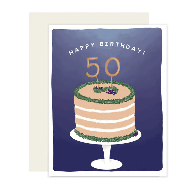 50 Cake - Birthday Card