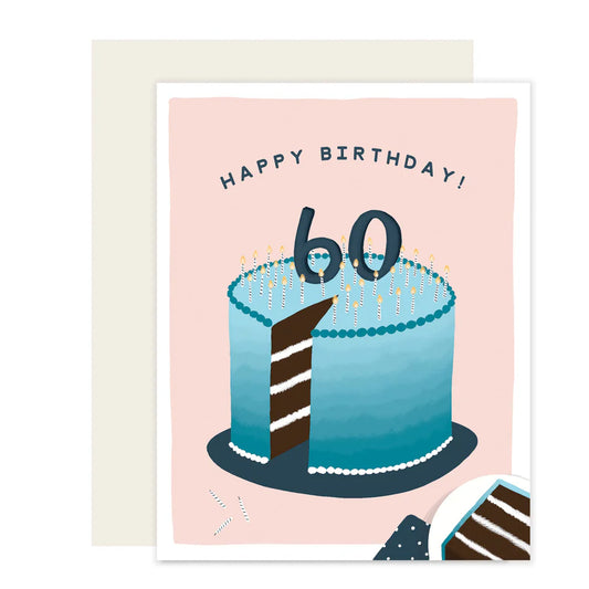 60 Cake - Birthday Card