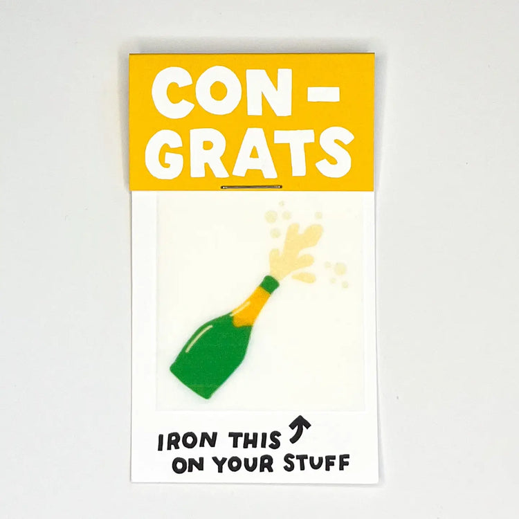 Congrats Bubbly L'il Something Iron-On Card