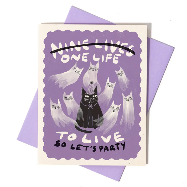 Nine Lives Birthday Greeting Card