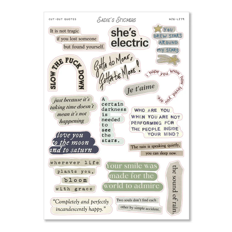 Cut-Out Quotes Scraps & Snippings Sticker Sheet