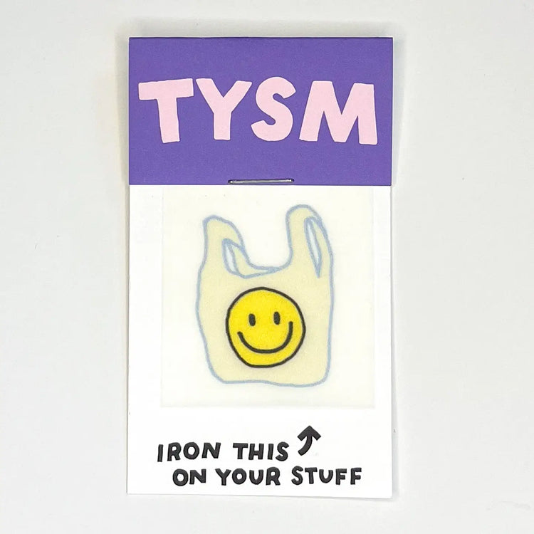 Thank You Smiley Shopping Bag L'il Something Iron-On Card