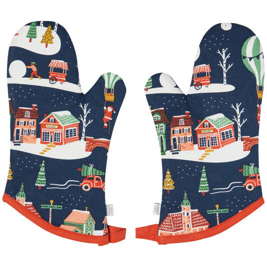 Candy Cane Lane Christmas Oven Mitts