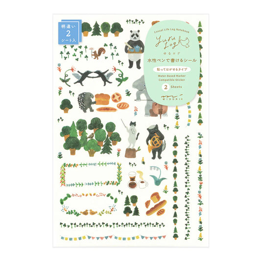 Forest Animal Yuru Log Sticker