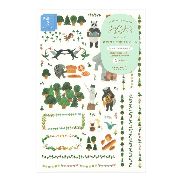 Forest Animal Yuru Log Sticker