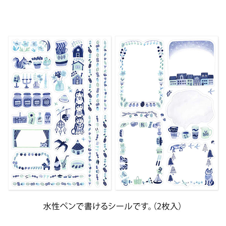 Blue Nordic Yuru Log Sticker