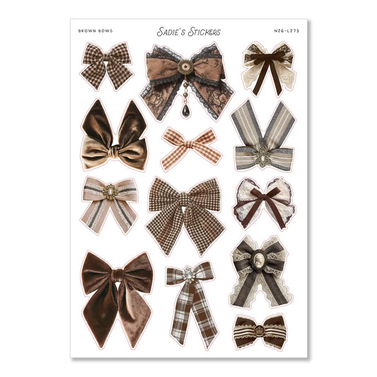 Brown Bows Trinkets & Tidbits Sticker Sheet