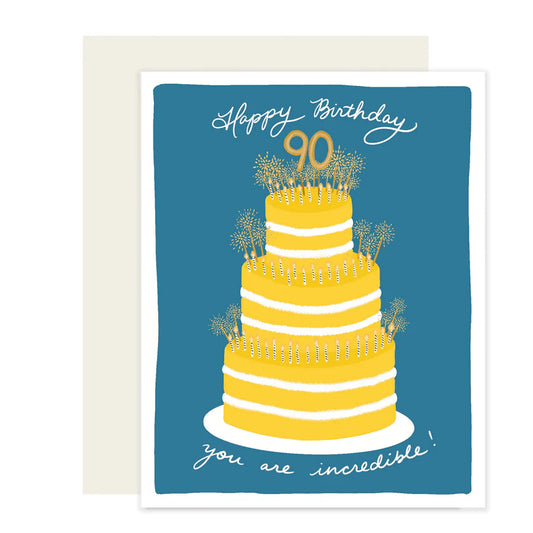 90 Cake - Birthday Card