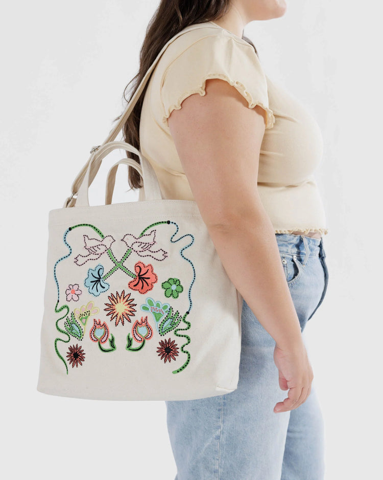 Embroidered Birds Duck Bag