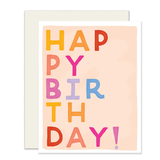 Birthday Block Letters - Birthday Card