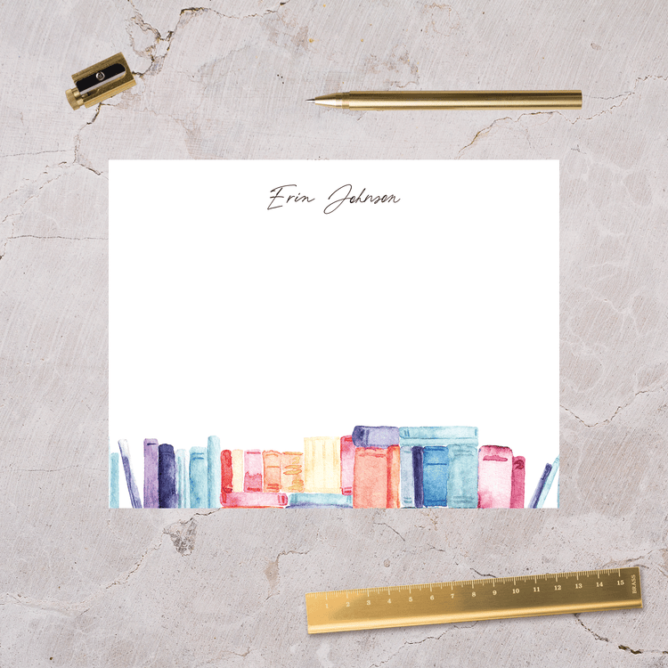 Bookshelf Personalized Stationery