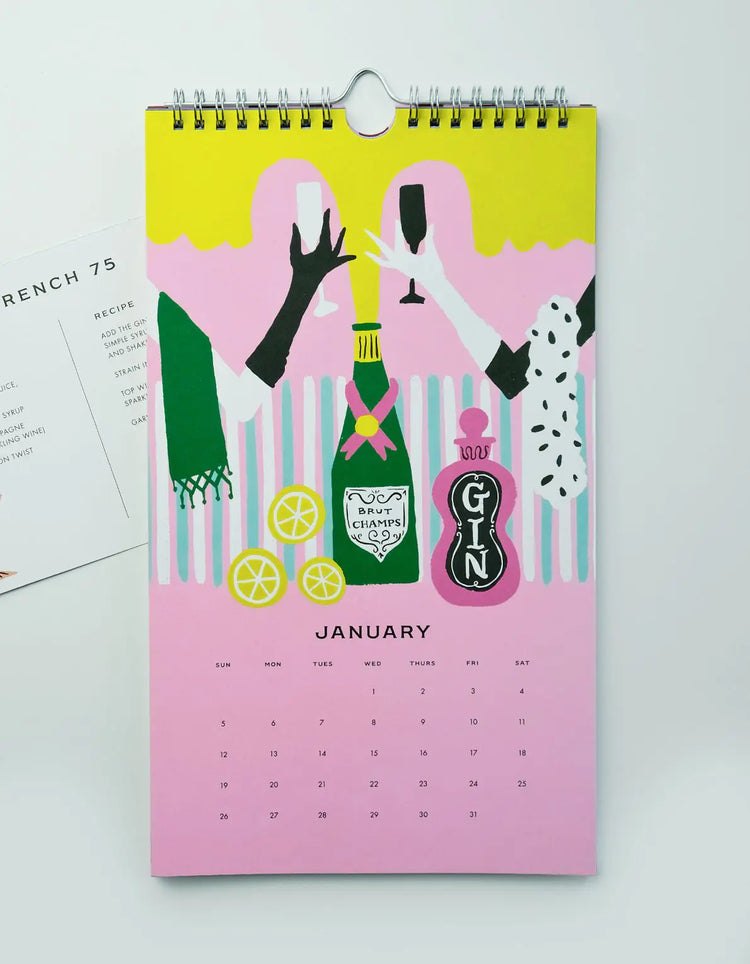 Cocktail 2025 Wall Calendar