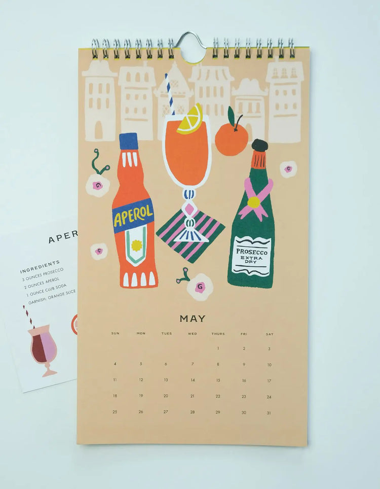 Cocktail 2025 Wall Calendar