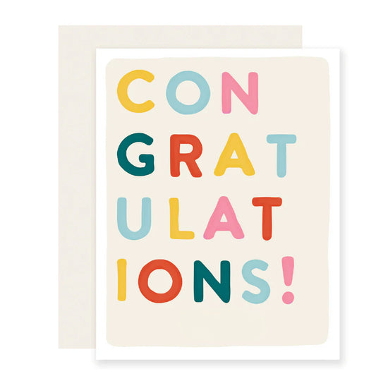 Block Letter - Congratulations Card