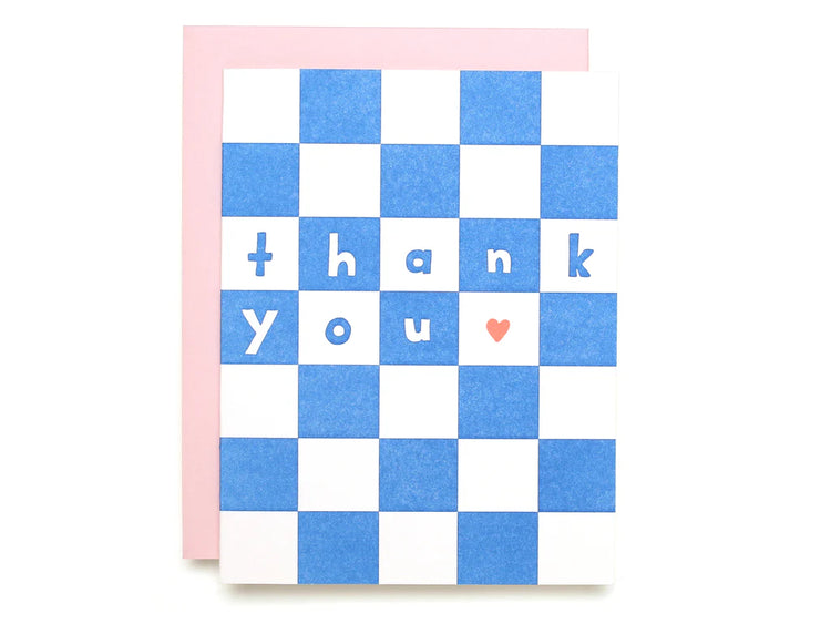 Checkered Thank You Greeting Card