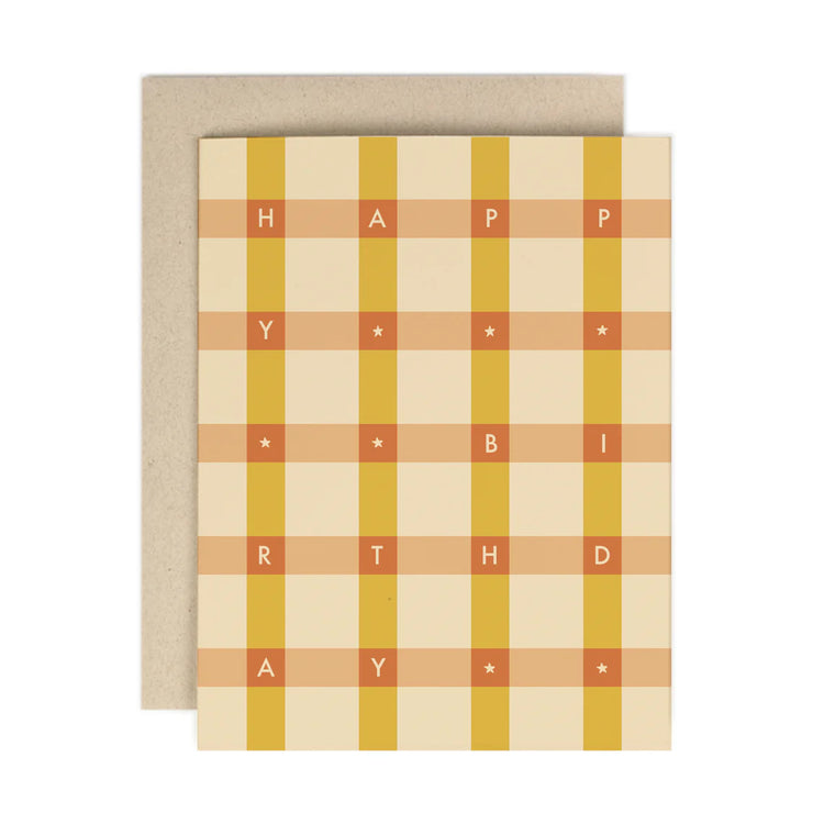 Birthday Golden Check Greeting Card