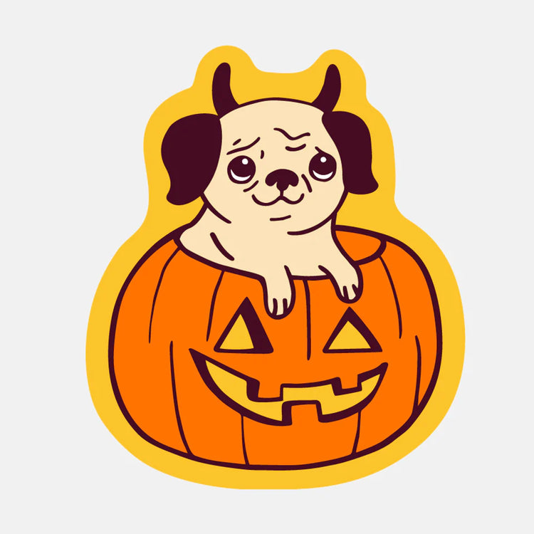 Pumpkin Pug Sticker