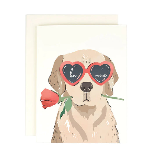 Be Mine Heart Eye Pup Greeting Card