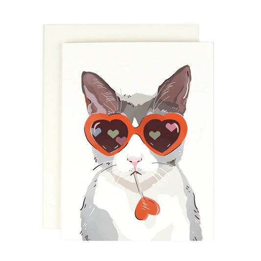 Heart Eye Cat Greeting Card