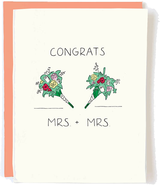 Mrs + Mrs Wedding Card