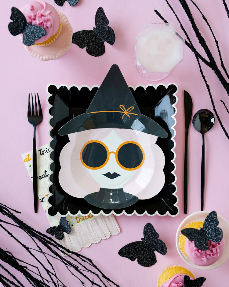Pink Witch Party Plates
