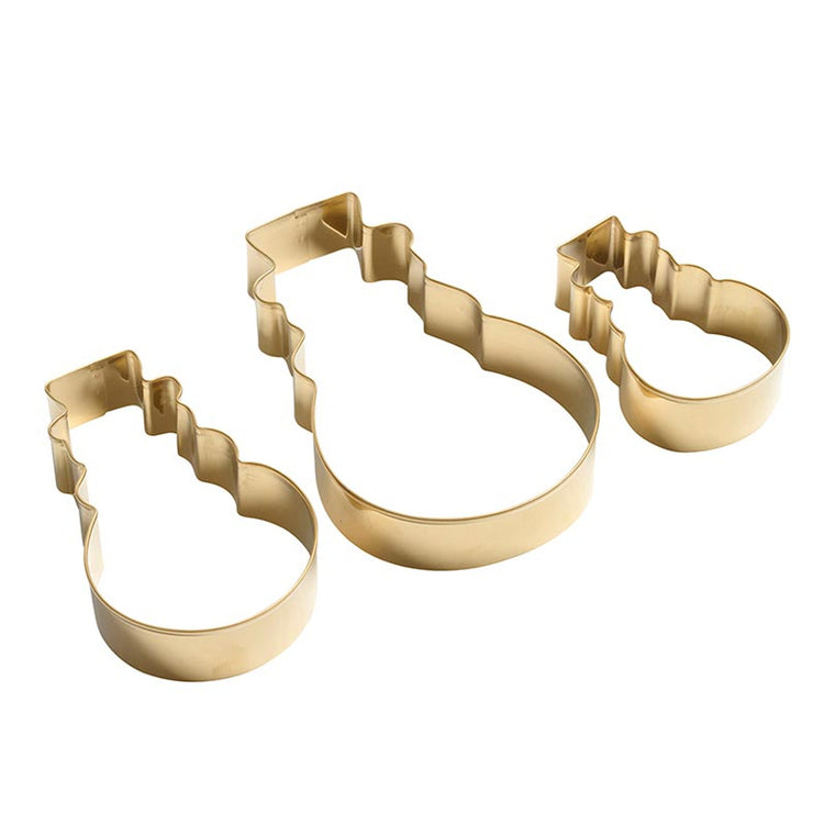 Gold Snowman Cookie Cutter Set