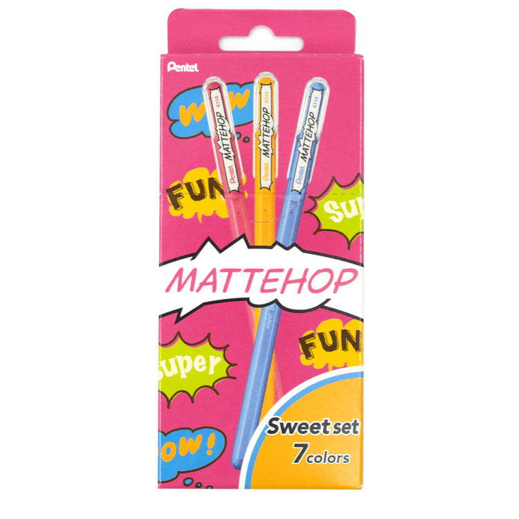 Pentel Mattehop Gel Pen Sweet Colors Set of 7