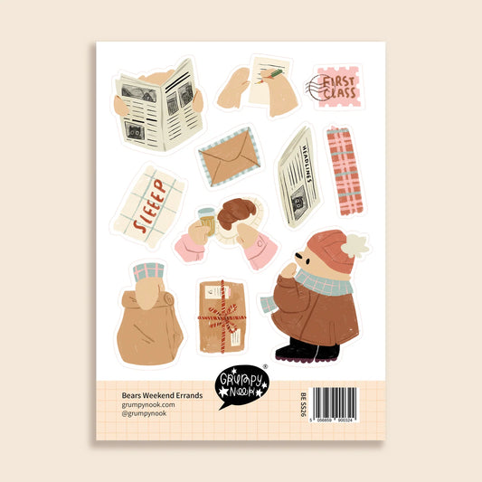 Bears Weekend Errands Sticker Sheet