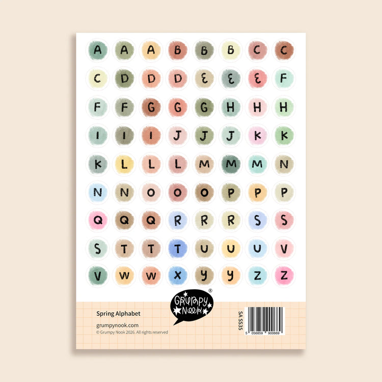 Spring Alphabet Sticker Sheet