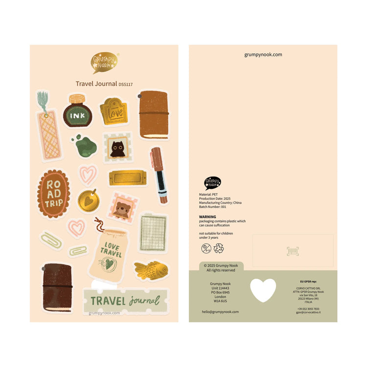 Travel Journal Deco Sticker Sheet