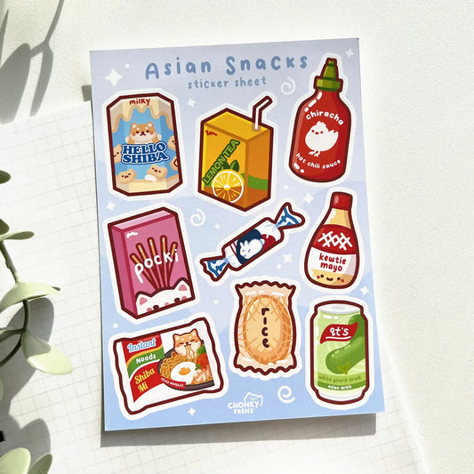 Asian Snacks Sticker Sheet