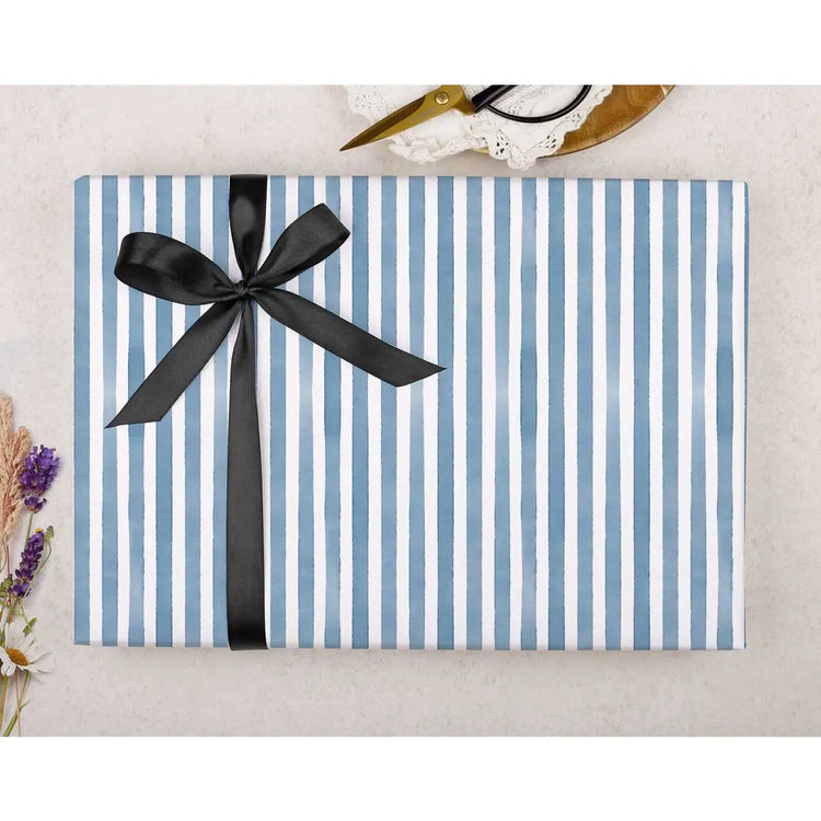 Blue Stripes Wrapping Paper Sheet