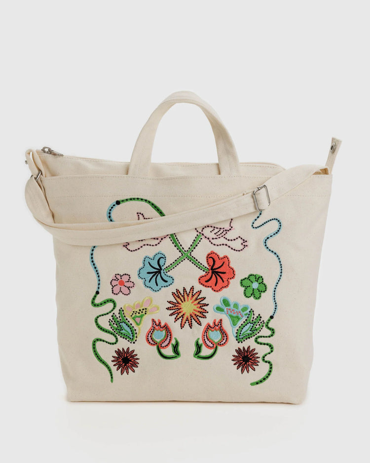 Embroidered Birds Duck Bag