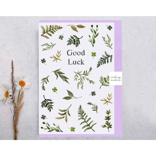 Good Luck Botanical Greeting Card