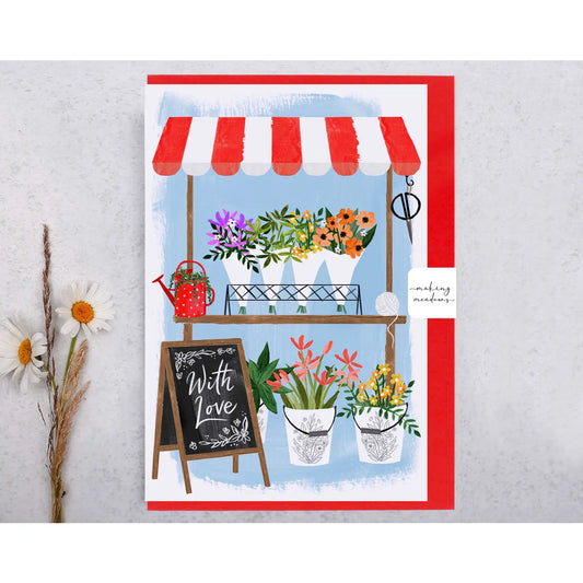 With Love Flower Shop Greeting Card