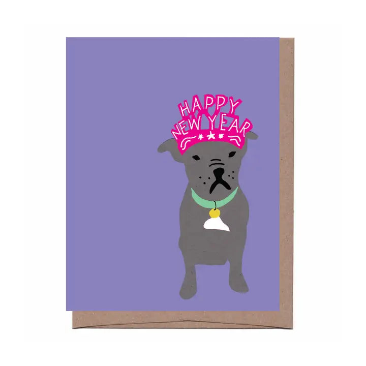 Doggie New Years Greeting Card