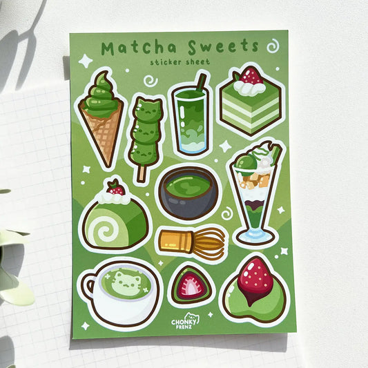 Matcha Sweets Sticker Sheet