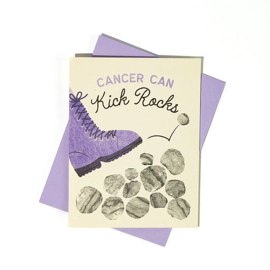 Cancer Can Kick Rocks Greeting Card