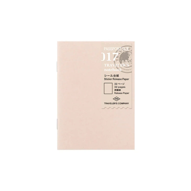 Traveler's Company Passport Size Refill - Sticker Release Paper