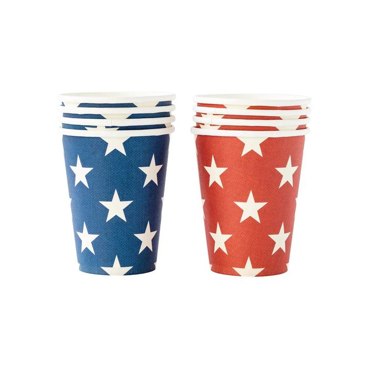 Red and Blue Star Paper Cups