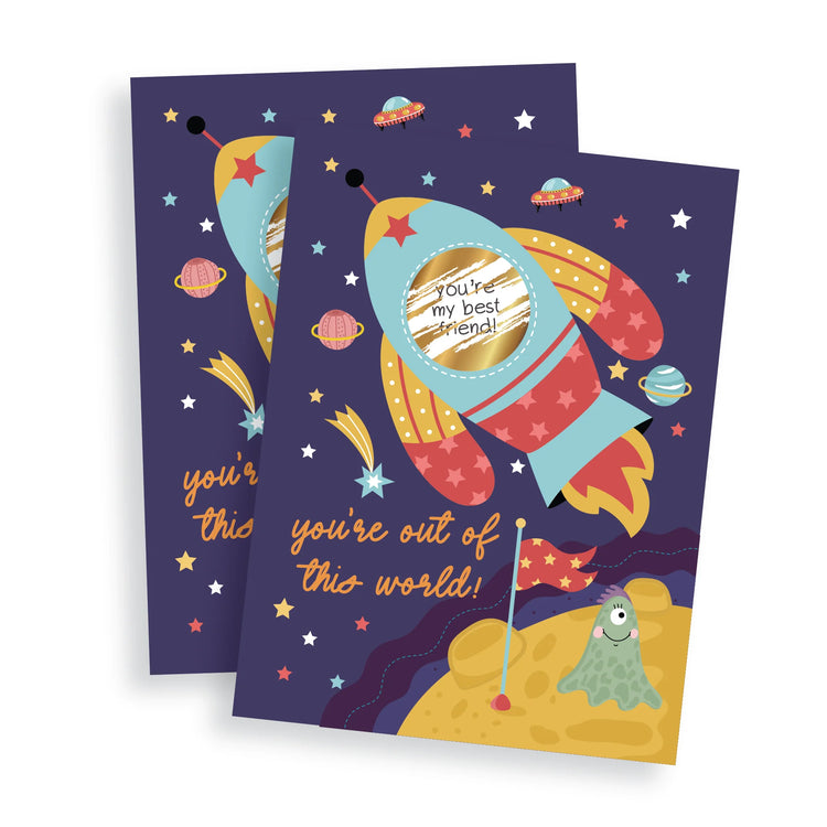 Out of this World Space Scratch-Off Valentines