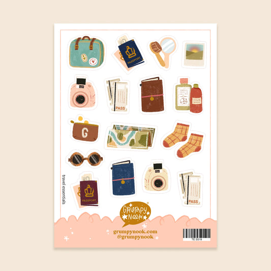 Travel Essentials Sticker Sheet