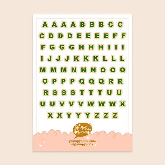 Vintage Letters Sticker Sheet