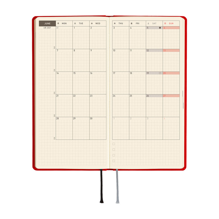 Hobonichi Techo Weeks - Colors: Poppy Red